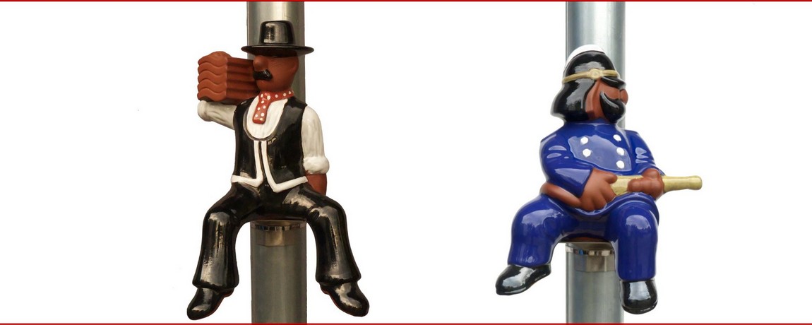 Feuerwehrmann und Dachdecker als Rinnenfigur
