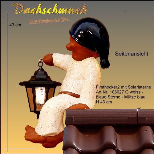 firsthocker kai mit laterne, seitliche ansicht