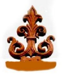 Dachschmuck-Firstornament auf Falzziegel Dachschmuck-Firstornament auf einem Firstziegel