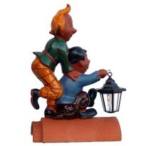dachschmuck, max und moritz mit laterne