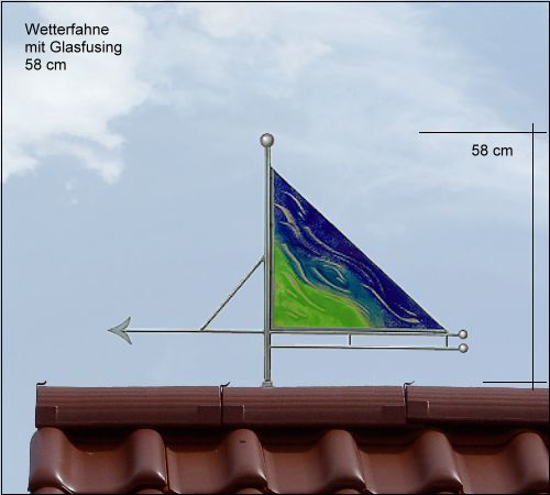 rechteckige edelstahlwetterfahne-glasfüllung mit glasfusing