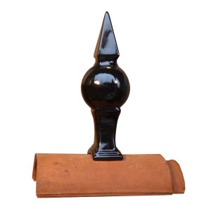ornament-kugel mit spitz schwarz glasiert